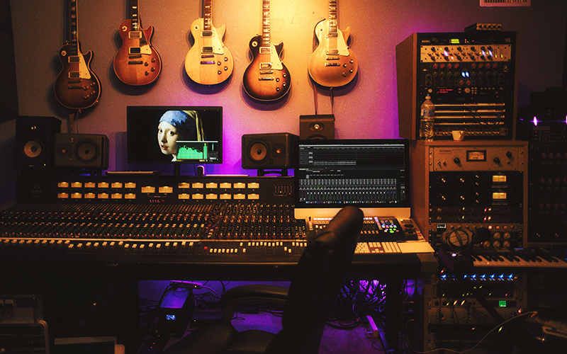Professional audio production studio equipment